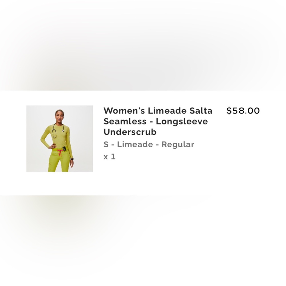 Figs Limeade Longsleeve Seamless Top